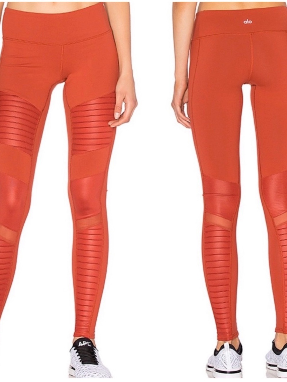 ALO Yoga Moto High-Waist Leggings in Rust Orange